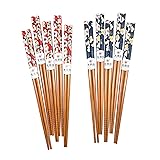 10 Pairs Reusable Bamboo Chopsticks, Spring