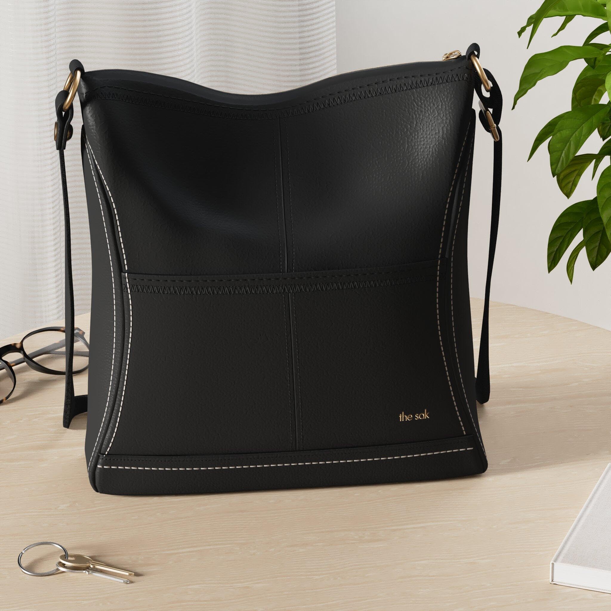 The Sak Womens Iris Crossbody in Leather Casual Purse With Adjustable Strap