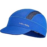MELASA Cycling Cap, Cooling Skull Cap Helmet Liner with Sun Visor, Sun Protection Running Bike Cap for Men Women Under Helmet