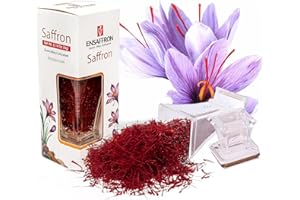 HERAY SPICE EnSaffron – 4 Gram Natural Premium Thick All Red Saffron Threads, Sunlight Processed Natural Saffron Grade A+ Super Negin Non-GMO Verified. For Tea, Paella, Rice, Desserts, Golden Milk and Risotto