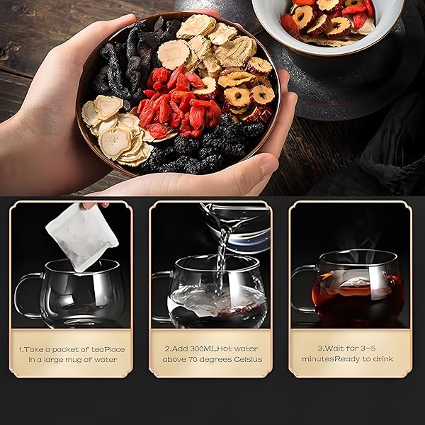 KIDNEY TEA FORMULA GINSENG FIVE TREASURE TEA – NATURAL CHINESE TRADITIONAL HERBAL GINSENG SIX TREASURES KIDNEY TEABAG FOR MEN WOMEN (1PACK(30BAGS))