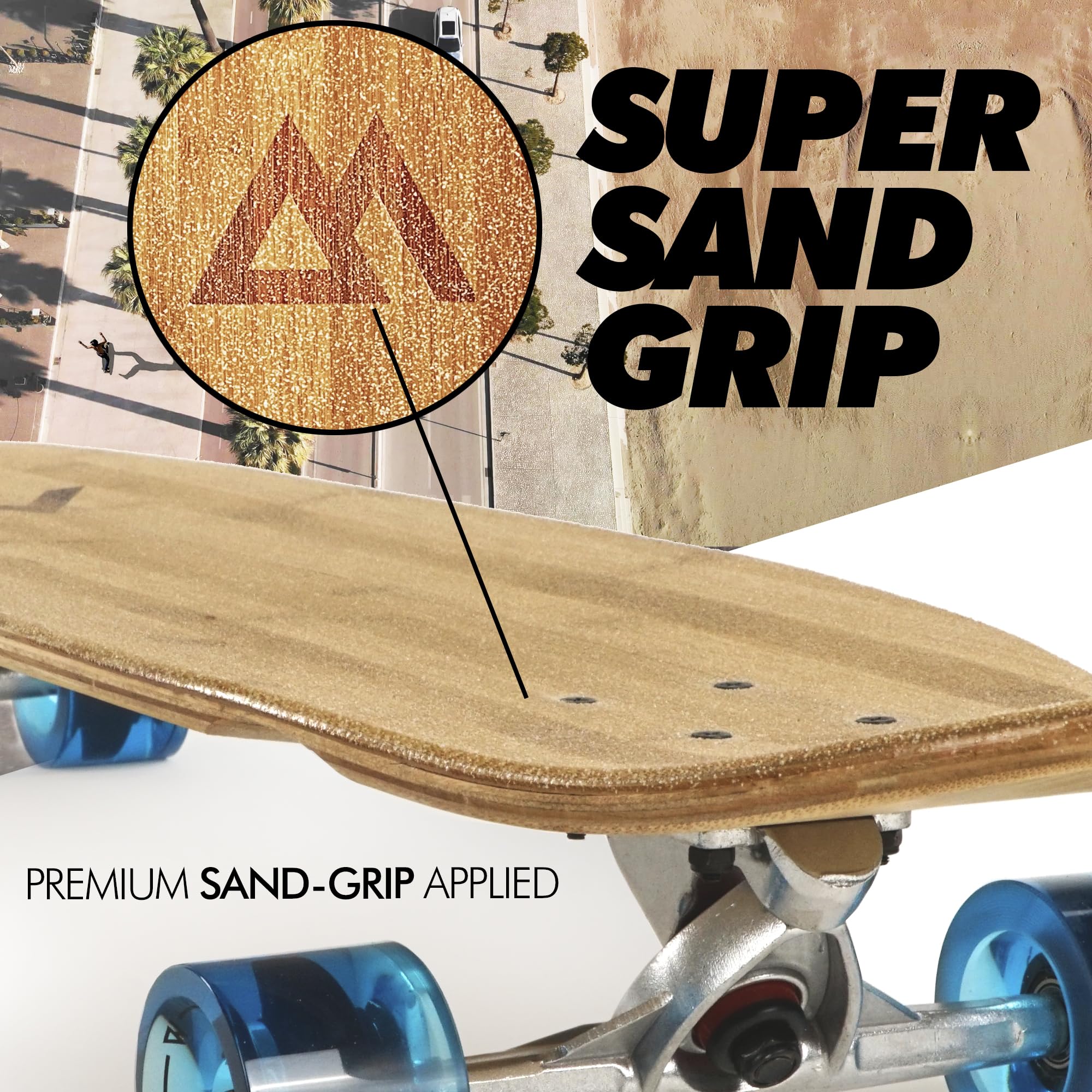 Magneto 44 inch Kicktail Cruiser Longboard Skateboard | Bamboo and Hard Maple Deck | Made for Adults, Teens, and Kids