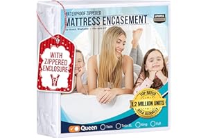 Utopia Bedding Waterproof Mattress Protector Queen Size, Zippered Mattress Encasement Bed Bug and Dust Mite Proof, Absorbent Six-Sided Mattress Cover