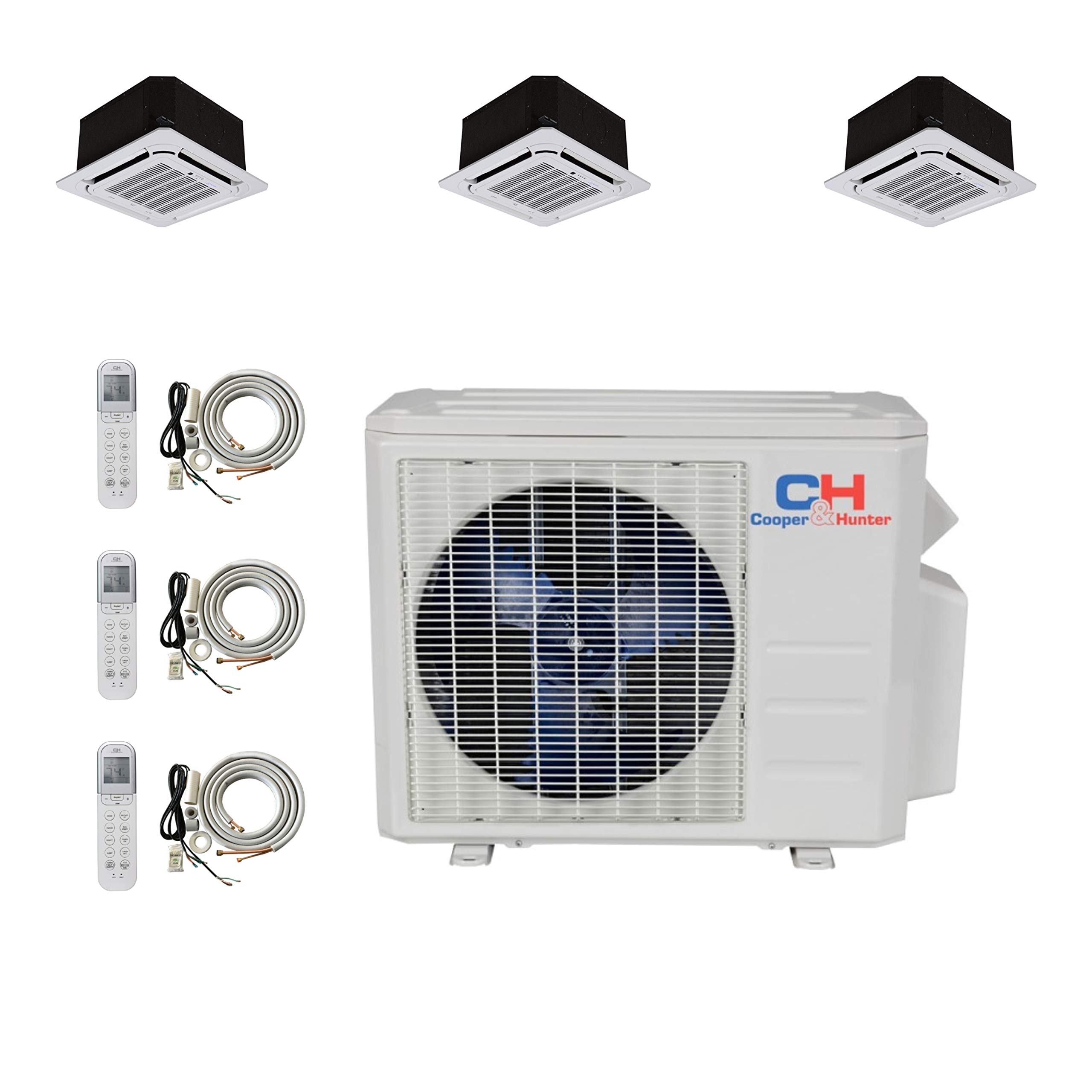 Tri 3 Zone Ductless Mini Split Ceiling Cassette Air