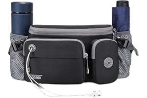 TUDEQU Hiking Waist Packs Fanny Pack with 2 Hidden Bottle Holders,Bum Bag,Lumbar Pack for Dog Walking,Hip Bag for Men Women