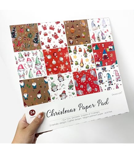 SunWMart Scrapbooking Cardstock Decorative Paper, 24 Sheets 6 X 6 Inch Single Side Decopage Scrapbook Paper Card Making Journaling Planner Origami Craft
