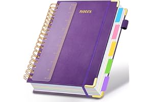 Hardcover Spiral Notebook 8"x10" Journal Notebook with Tabs and Removable Dividers 300 Pages 5 Subject Notebook College Ruled