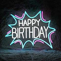 LIUOZHTEA Happy Birthday Neon Sign Dimmable