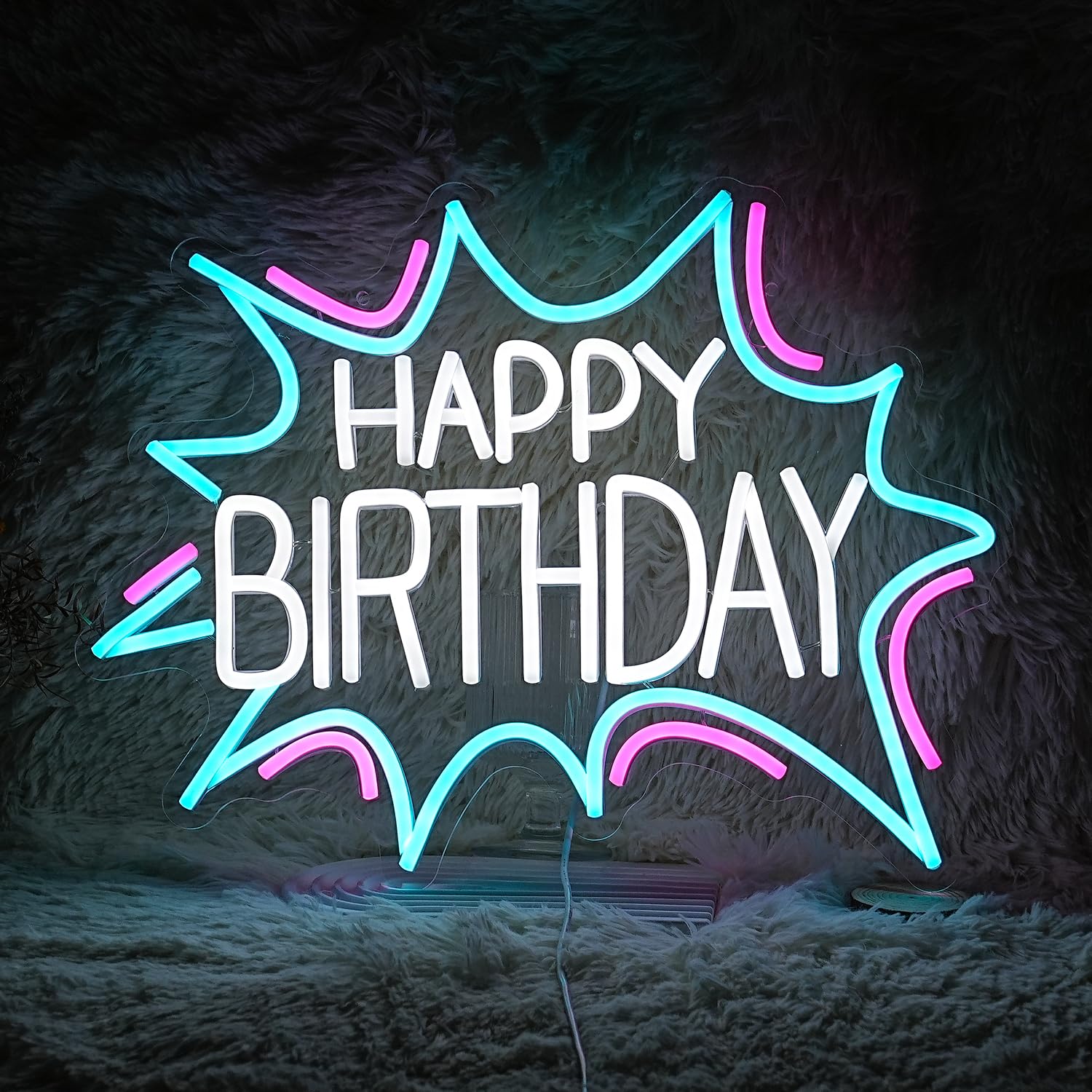 LIUOZHTEA Happy Birthday Neon Sign Dimmable