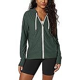 ODODOS Women's Full-Zip Hoodie - odSTRATUM Tech Ultra Soft Outfit UPF 50+ Performance Hooded Jacket with Pockets