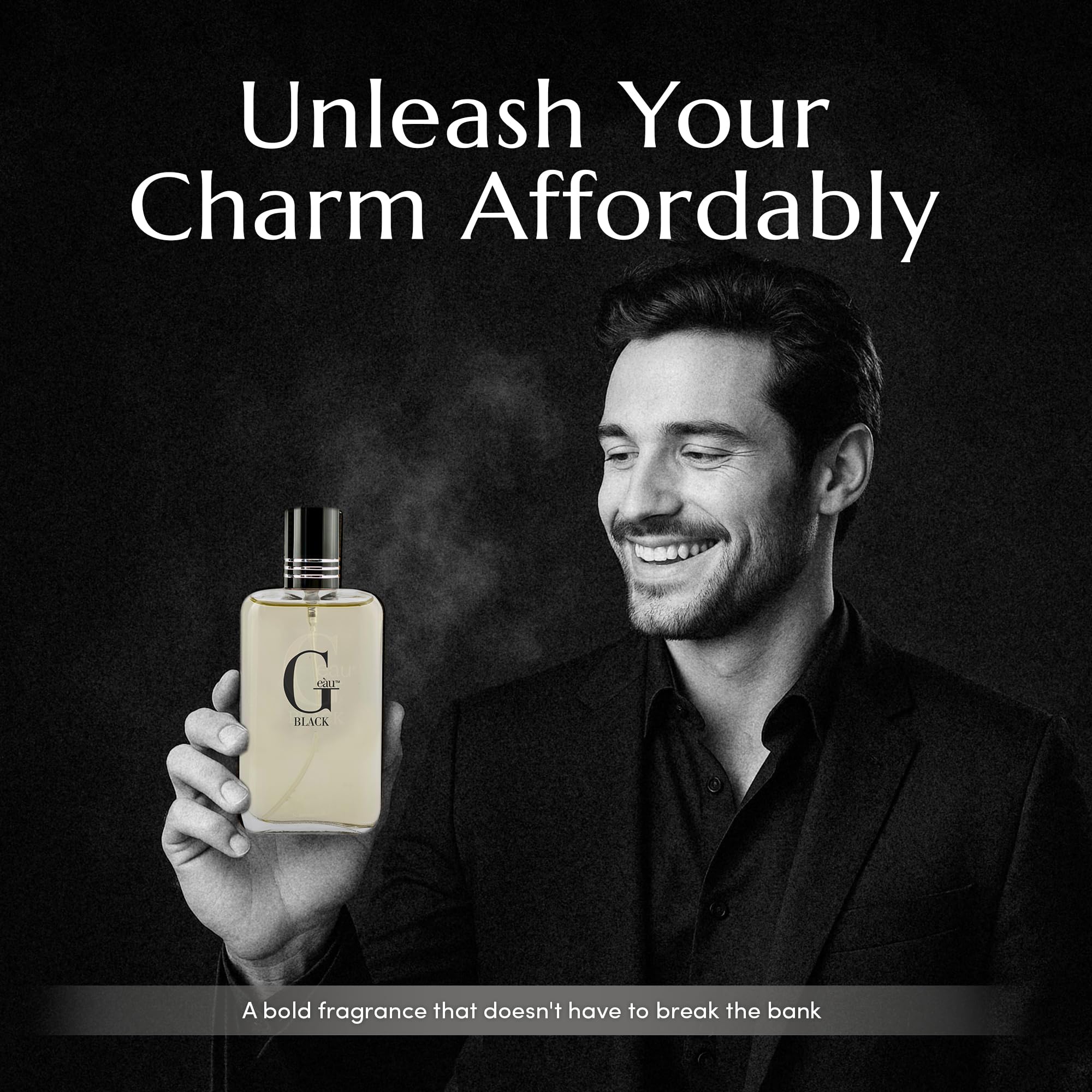 PB ParfumsBelcam G eàu Black Eau De Toilette Spray for Men – 100 mL Affordable, Long-Lasting Fresh Aquatic Fragrance & Spicy Aquatic Scent with Sandalwood & Patchouli for Day & Night Use