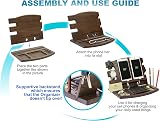 Teslyar Double Wooden Phone Docking Station, Wenge, 2 Phones Charging view 5