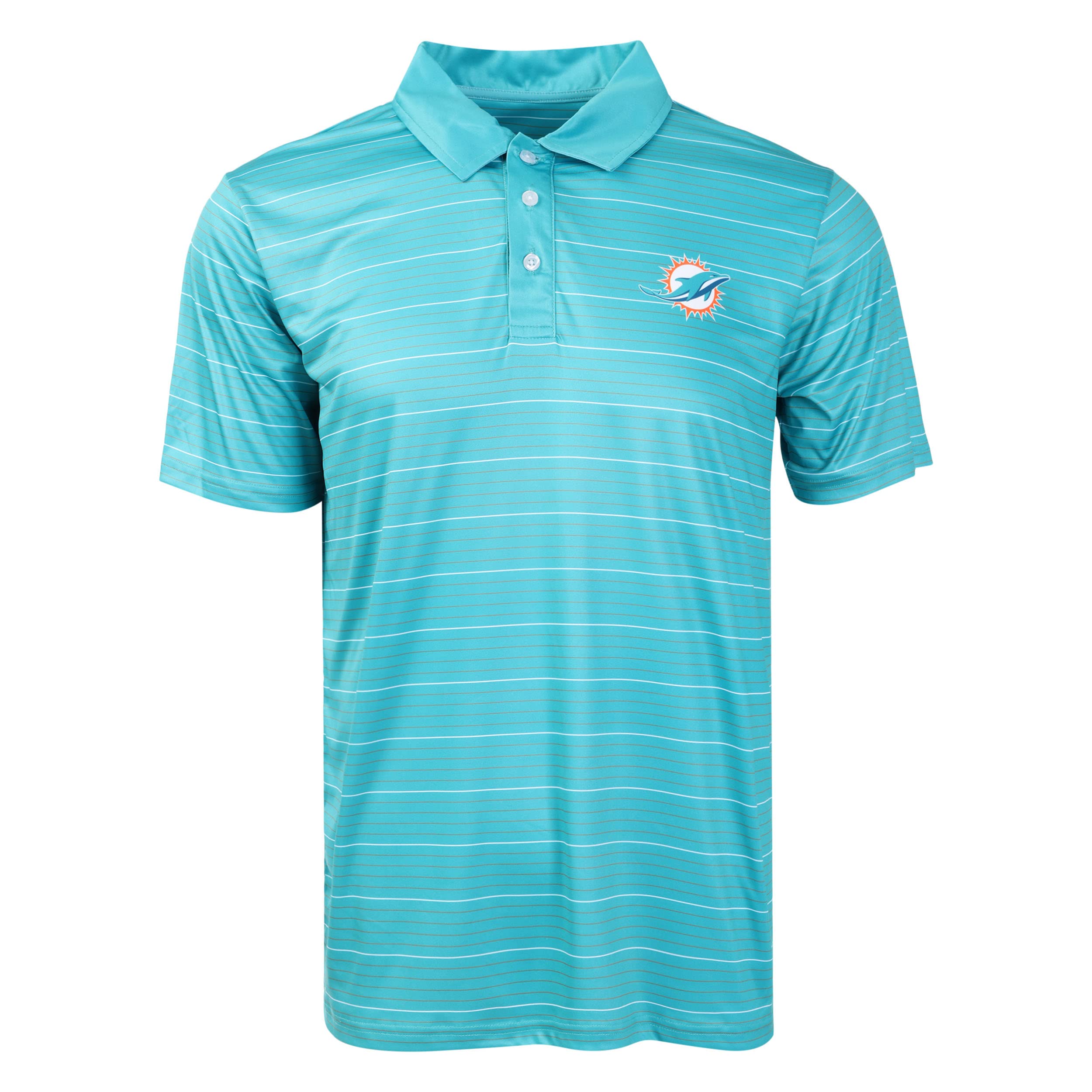 FOCO Miami Dolphins NFL Mens Striped Polyester Polo - L Image