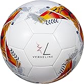VERVELINE Soccers Ball Size 5 Soccerball Youth Soccer Balls – Professional Soccer Balls Training Soccer Ball Outdoor and Indoor Soccer Ball - Competition Level Coral Hybrid Football from