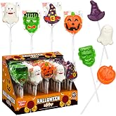 40 Pack Halloween Lollipops - Individually Wrapped Holiday Themed Suckers - Trick Or Treat 4 Delicious Flavor Candies - Bulk Halloween Candy Use For, Kids Party Favors, Classroom &amp; Office Treats,