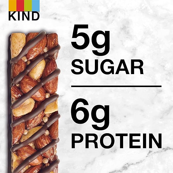 KIND NUT BARS, DARK CHOCOLATE NUTS AND SEA SALT, HEALTHY SNACKS, GLUTEN FREE, LOW SUGAR, 6G PROTEIN, 12 COUNT