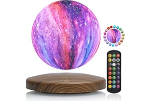 GROPINFLY Levitating Moon Lamp, 18 Colors Galaxy Lamp with Touch Remote Control, Floating and Spinning in Air Freely, for Room Office Decor Creative Gift