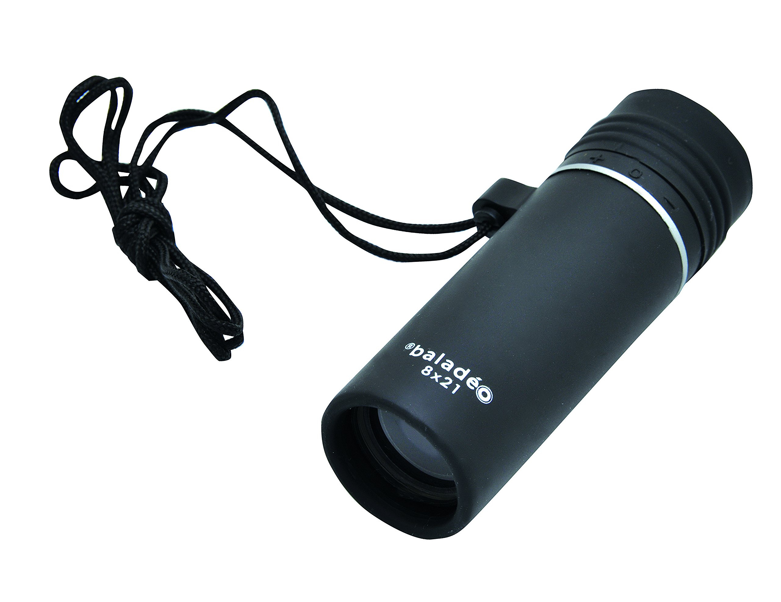 Baladéo Foco Monocular 8 x 21 cm Anti-Reflective Coating Black Rubberised Neck Cord Nylon Case with Loop