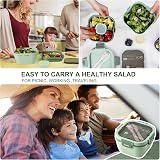 Greentainer Salad Container Lunch Box 1700ml with Cutlery Green view 7