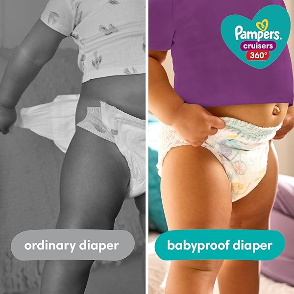 PAMPERS DIAPERS – CRUISERS 360 – SIZE 4, 21 COUNT, BABYPROOF UP TO 100% LEAKPROOF PULL-ON DIAPER (PACKAGING MAY VARY)
