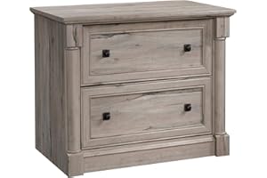 Sauder Palladia 2 Drawer File Cabinet, Lateral Filing Cabinets for Home Office, Hanging File Folders Organizer, Interlocking Drawers, in Split Oak Finish