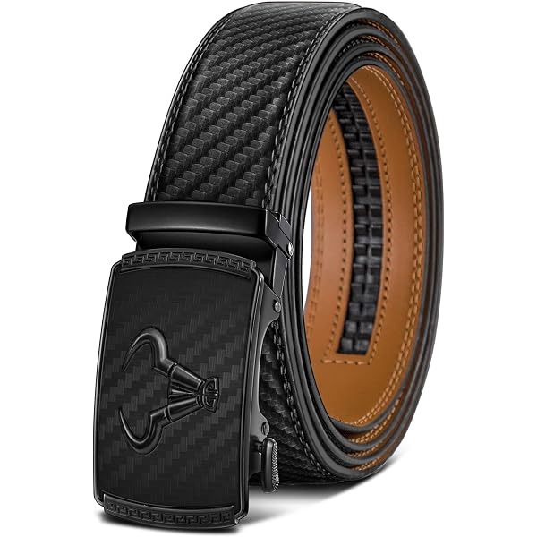 Men's Ratchet Belt - BULLIANT Genuine Leather Dress Belt 1 3/8 Inch, Trim To Fit