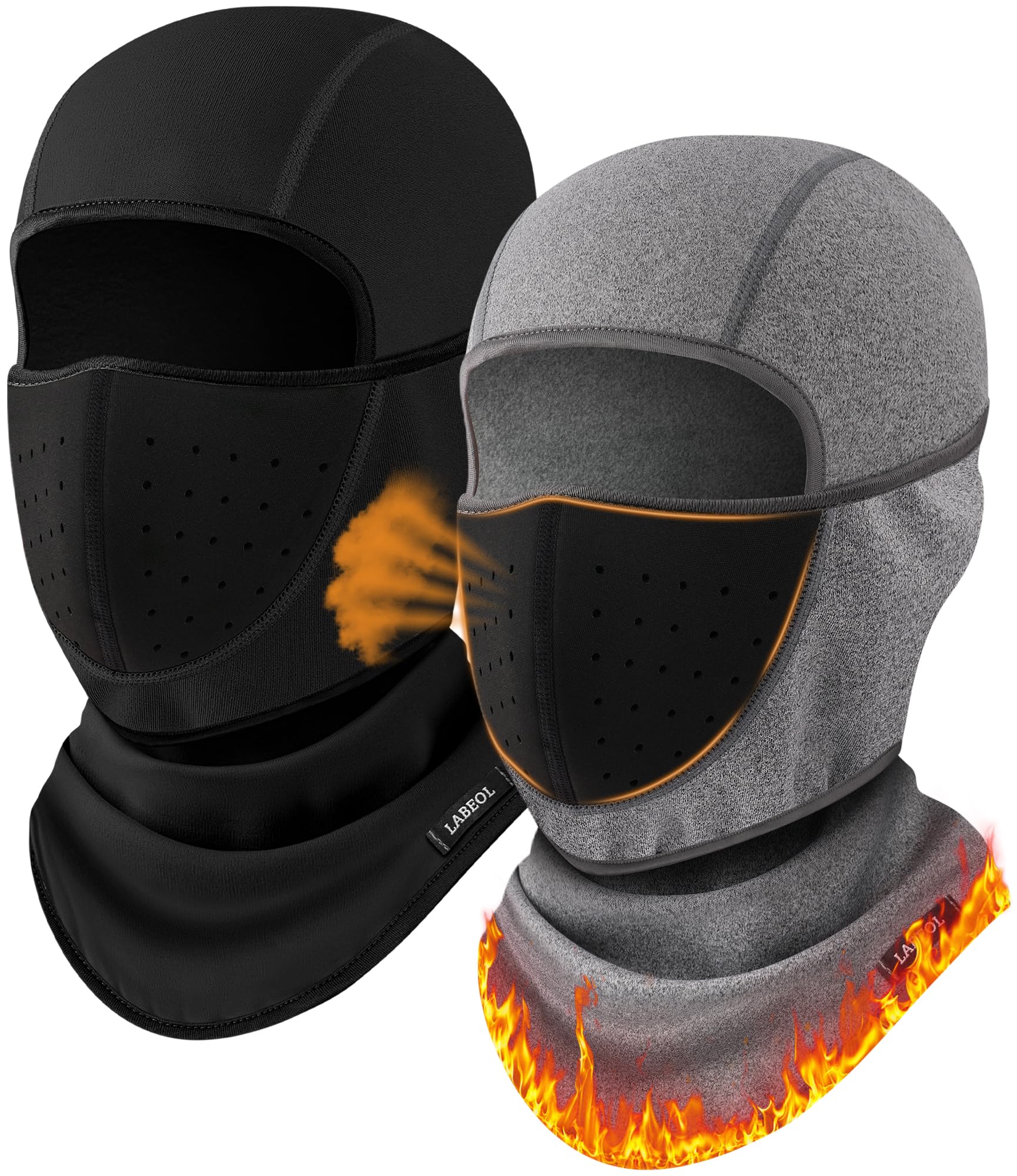 Photo 1 of ***FACTORY SEALED***Labeol Winter Balaclava Ski Mask with Breathable Mesh Mask, Warm Face Cover for Men Women Cold Weather Skiing Cycling (Black+Light Grey)***FACTORY SEALED***