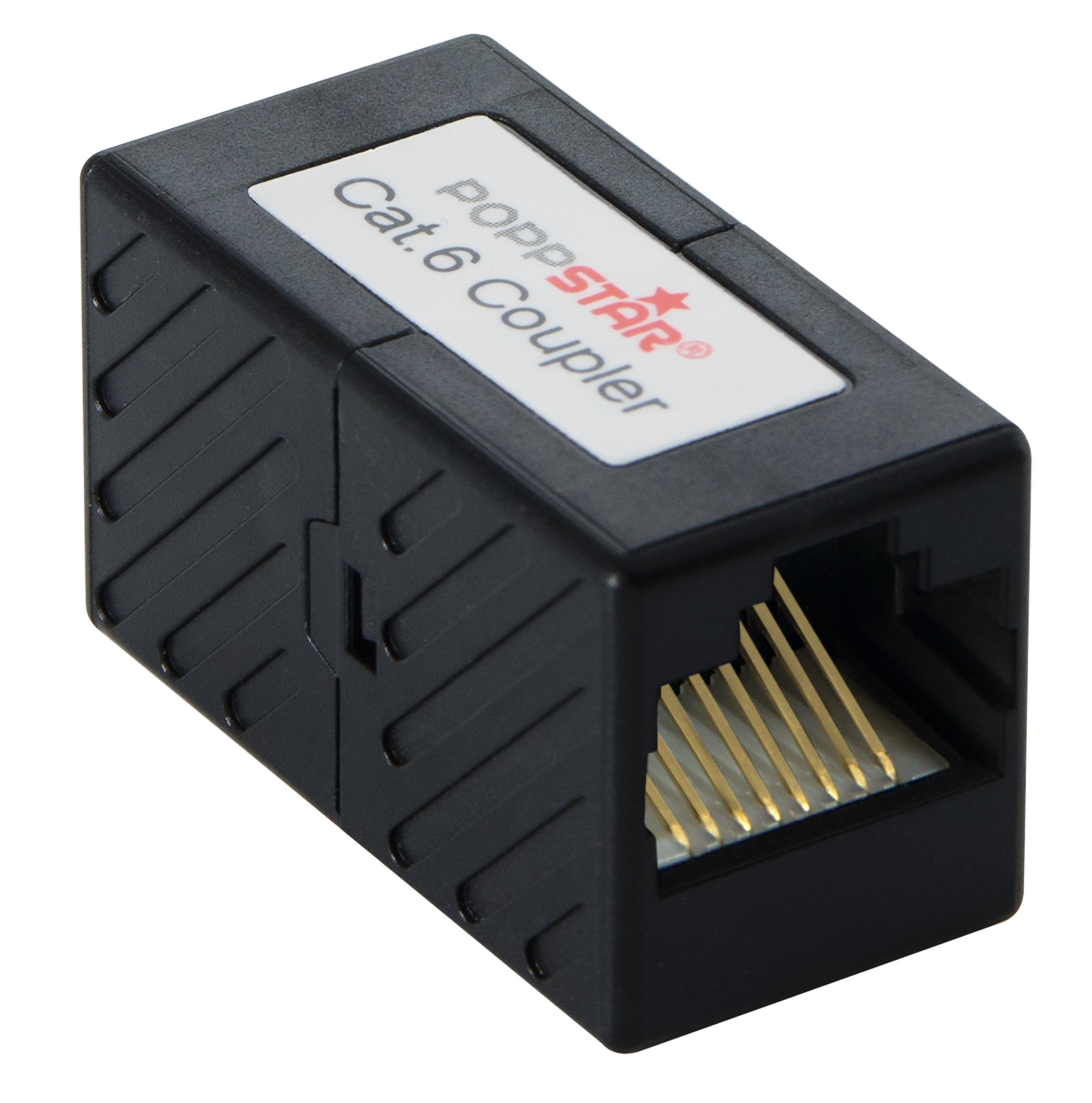 POPPSTAR 1 x RJ45 Female Double CAT6 Coupler (Ethernet Female to Female, 8 Pole, Shielded), RJ45 Female Female Connector for Ethernet Cable, LAN Cable โ image 1