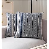 Cethom Boho Throw Pillow Covers 20x20 Inch Set of 2, Farmhouse Decorative Couch Pillow Cases, Navy Blue Accent Pillows of Bed, Sofa Bedroom Living Room Home Decor Cushion Cover