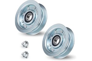 BlueStars 2 Pcs GY22172 Flat Idler Pulley - Compatible with John Deere L120 L130 2002 2003 2004 GY20996 GY20050 GX20305 Lawn 