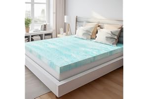ZIBBIZO 3 Inch Mattress Topper Twin XL Size, Gel Memory Foam Mattress Pad, CertiPUR-US Certified, Ventilated Bed Topper for Pressure Relief Back Pain, Blue