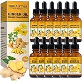 12 Pack Ginger Oil Lymphatic Drainage Massage Oil, Vitamin E Oil For Skin, Belly Lymphatic Drainage Ginger Oil -Arnica Ginger