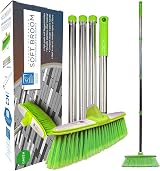 TDBS Soft Broom Indoor Sweeping Brush with Stainless Steel Handle Green