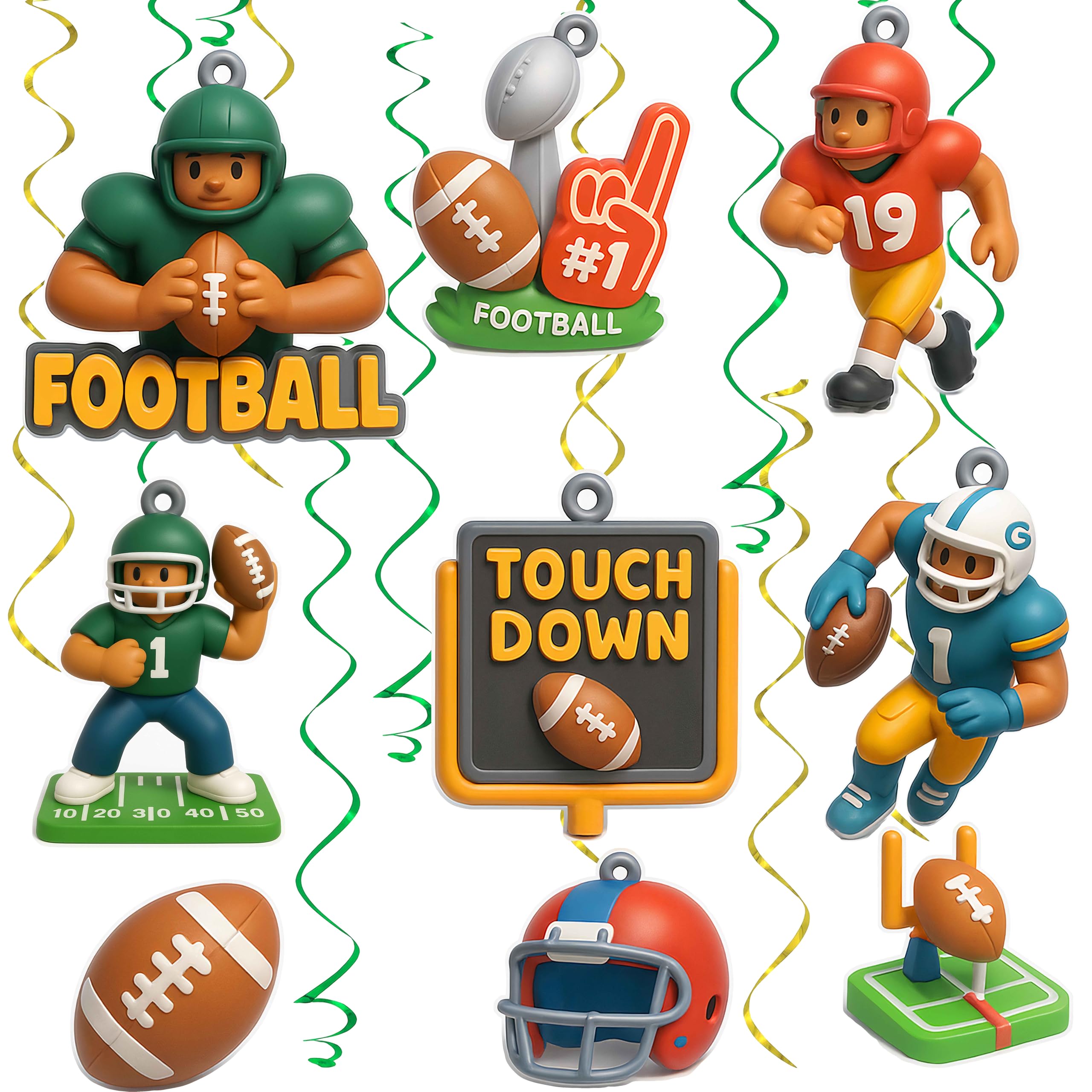 Photo 1 of 24 Pieces Football Party Decorations Football Hanging Swirl for Football Birthday Party Football Game Day Tailgate Party Supplies