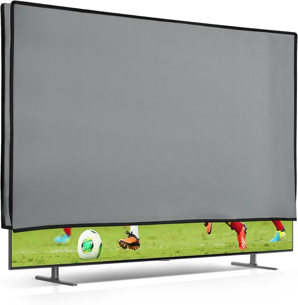 kwmobile Dust Cover for 55 inch TV Fabric Case Indoor Protector Light Grey