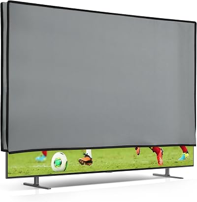 kwmobile Indoor 65 Inch TV Cover - Dust Screen Protector - Light Grey