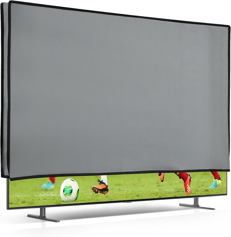 kwmobile Dust Cover for 55 inch TV Fabric Case Indoor Protector Light Grey