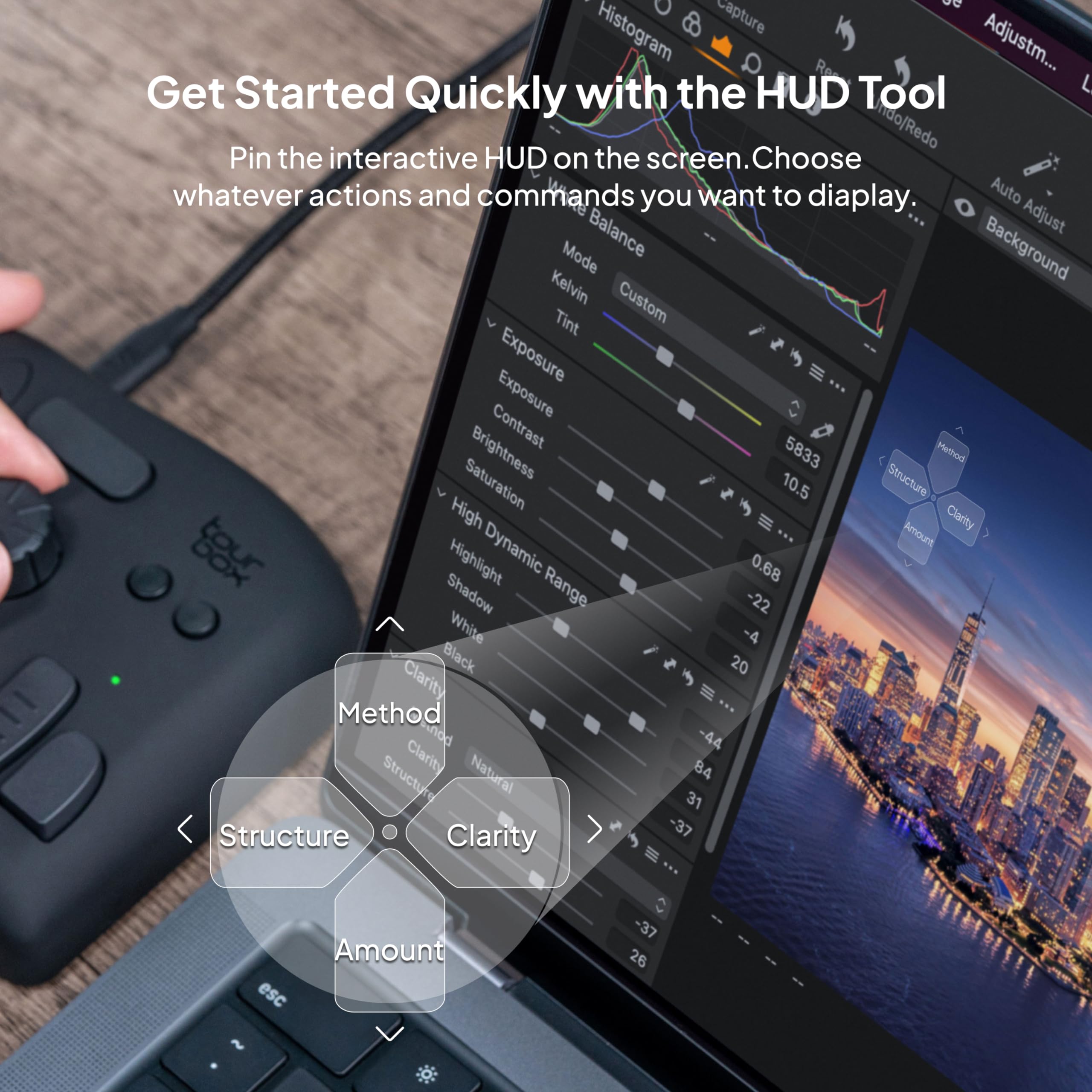 TourBox NEO - Custom Controller for Photo Video Editing, Color Grading, Ilustration, MacOS/Windows, Photoshop Lightroom Davinci Resolve After Effects Premiere FCPX Programmable Keyboard Bundle