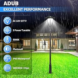 ADUB 100W 80W 60W LED Post Top Light with