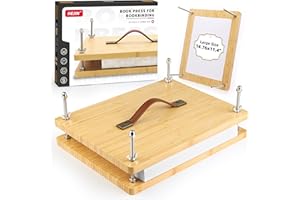 HEJIN 14.76x11.4 Large Size Book Press, Wood Bookbinding Press with Portable Handle Design, Bamboo Wooden Book Press for Bookbinding
