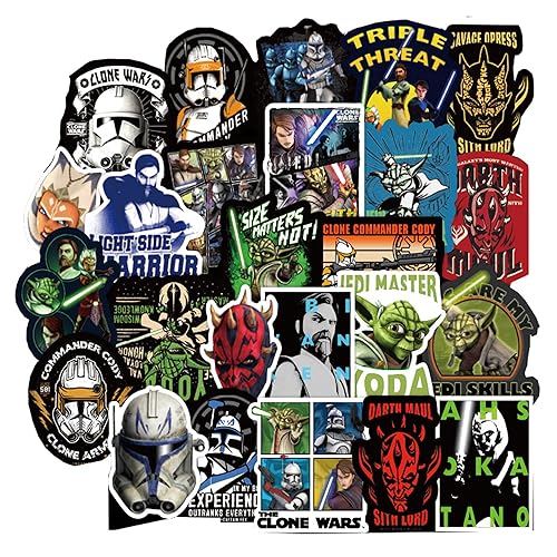 Aiwuding Star Wars Stickers Pack, 50PCs, The Clone Wars Aesthetic