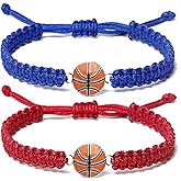 Lavoio Basketball Bracelet – Adjustable Woven Jewelry with Alloy Basketball Charm, Perfect Gifts for Basketball Lovers, Friends, and Teammates – Ideal for Birthdays, Team Souvenirs, and Special Occasions