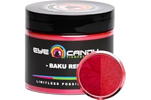 Eye Candy Pigments Premium Red Mica Powder - Baku Red (50gr) - for Epoxy, Resin, Soap, Paint, Woodworking, Acrylic Pouring, Bath Bombs, Fishing Lures - DIY Arts and Crafts Additive
