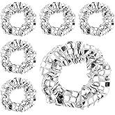 6pcs Disco Scrunchies, Disco Ball Sequin Metallic Hair Scrunchies Glitter Silver Hair Bobbles Elastics Ponytail Holders Sparkly Hair Accessories for Women Girls Retro Disco Theme Party Favors