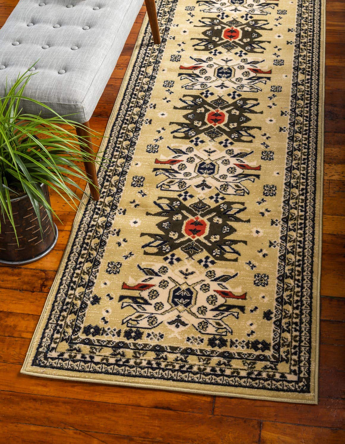 Unique Loom Taftan Collection Border Geometric