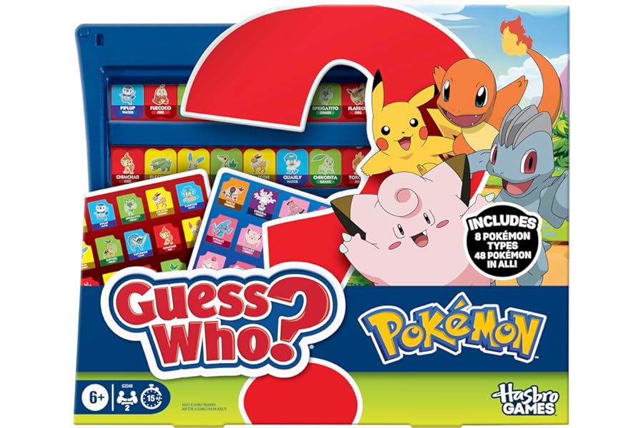 Guess Who? Pokémon Edition Game | 48 Pokémon | Fun Kids Board Games for Families | 2 Players | 15 Mins. | Travel Friendly | Ages 6+