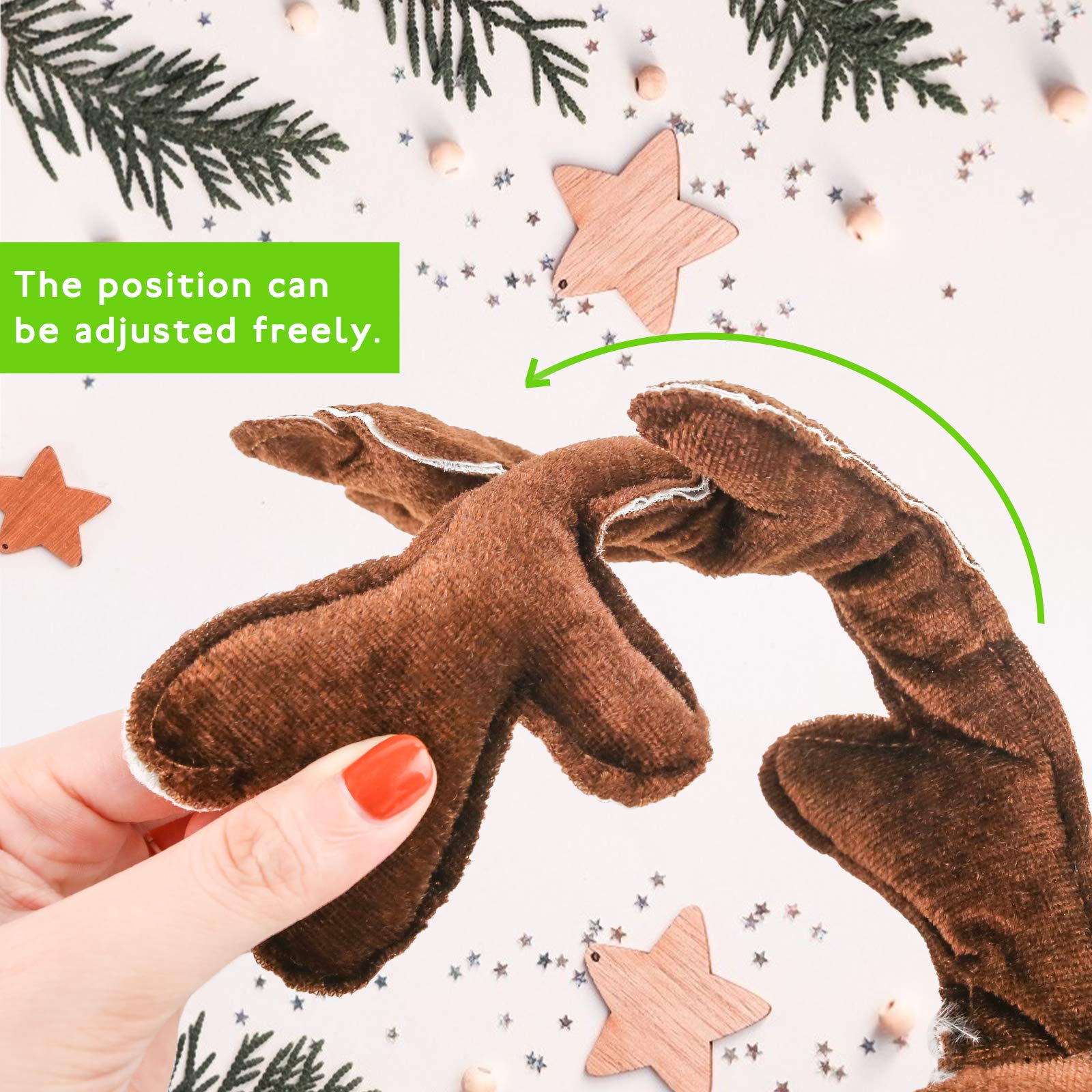 HANSGO HANSGO Reindeer Antlers Headband, 2PCS Deer Antlers with Bells Cute Christmas Reindeer Ears
