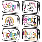 Cunno Makeup Bags Gifts for Women Teacher Beach Cruise Swim Nurse Dance Happy Graduation Gift Survival Kit Clear Cosmetic Bags PVC Waterproof Travel Toiletry Handbags Purses Organizer(Teacher)