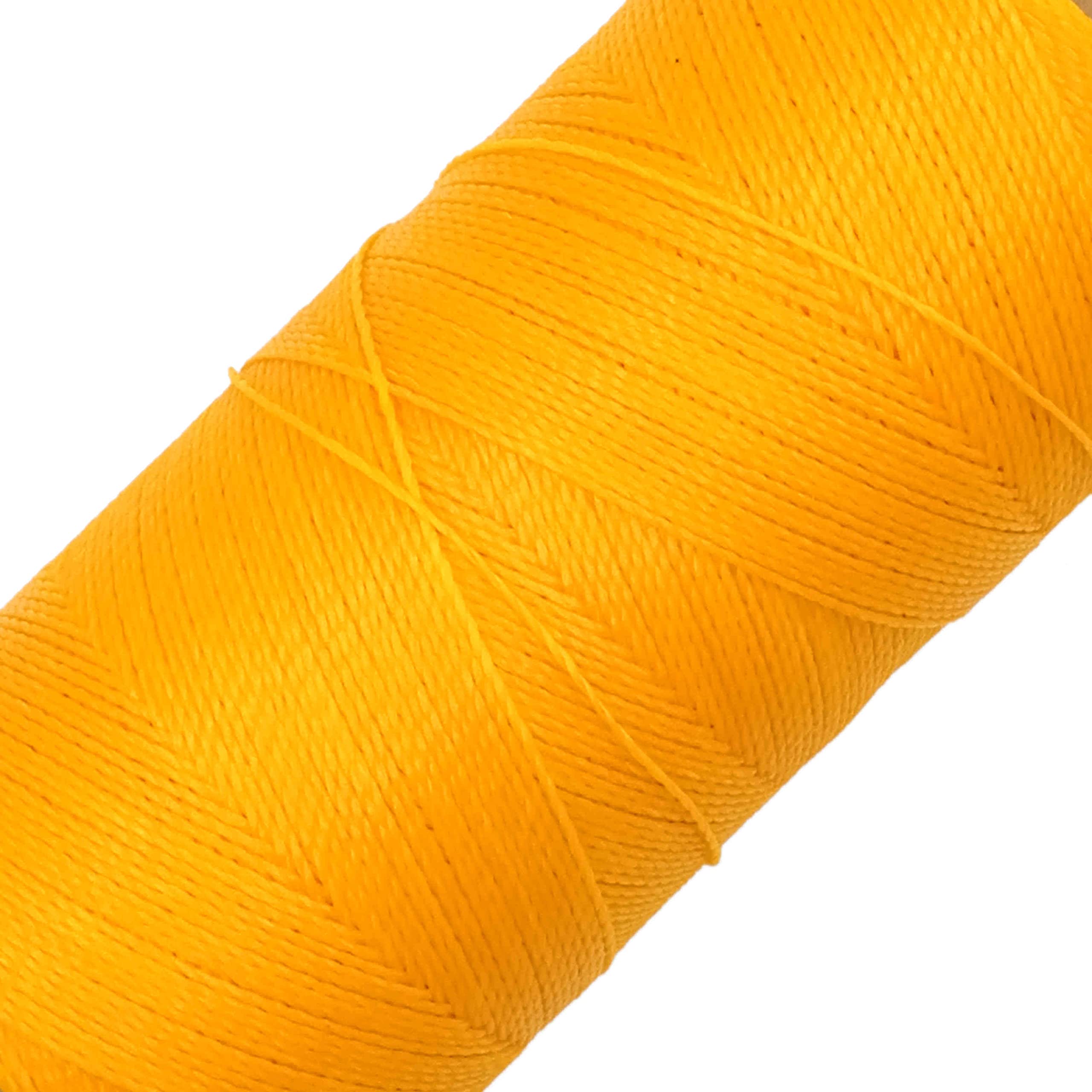 LINHASITA Waxed Thread 100gr / 360 Metres 0.5 mm Thick Polyester Macrame 30 Colours - Intense Yellow