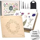 Extra Large Flower Press Kit | 11"x11" 10 Layers Wooden Pressing Boards, Tools & Bag | Crafting Kits for Adults & Kids | DIY Pressed Flower Plant Preservation Kit | Bouquet Preservation | Great Gift